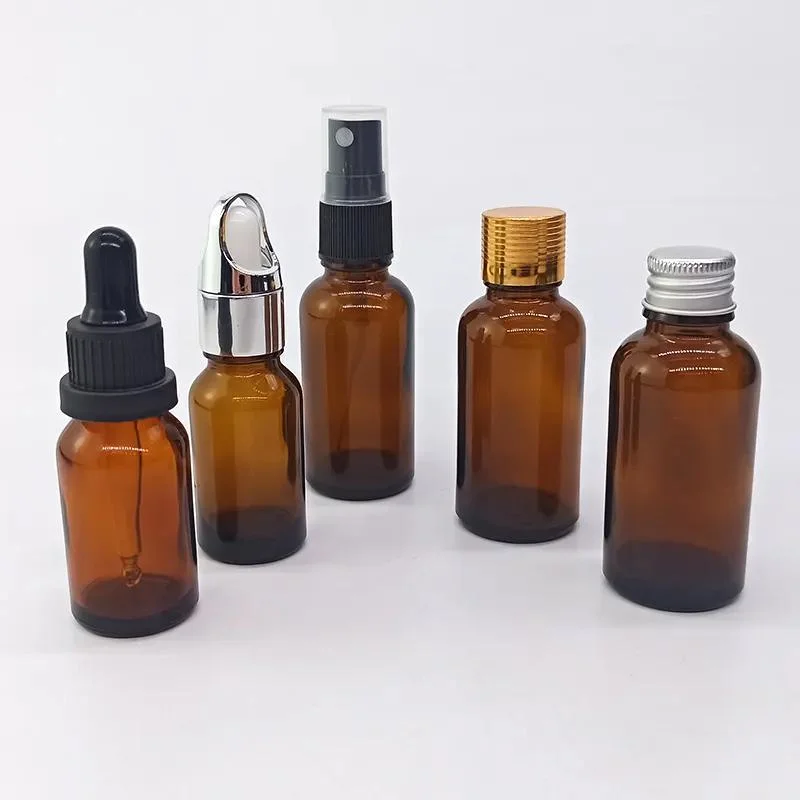 15ml 30ml 50ml Transparent Glass Dropper Bottle with Gold Caps