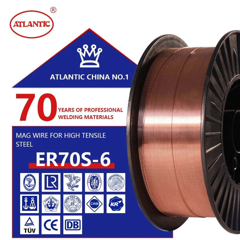 Prix de gros OEM ODM Atlantic en aluminium acier inoxydable CO2 cuivre soudure au carbure de tungstène MIG fil de soudage 0,8 mm fil de soudage Er70s-6