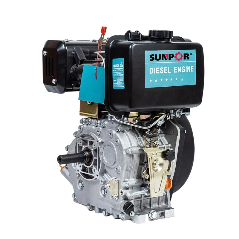 Moteur diesel 4 temps simple cylindre refroidi par air 3HP-16HP avec Démarrage manuel ou électrique