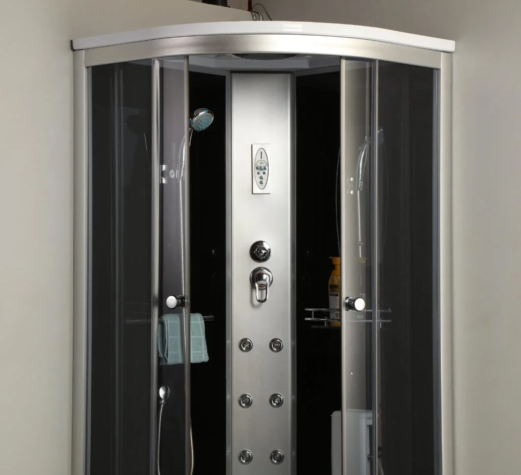 5mm deslizante cinza Porta de vidro para casa de banho Chuveiro Definido