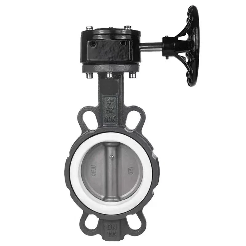 Customized DN25 DN32 Center Line Ductile Iron Cast Iron Hand Bar Wafer Butterfly Valve