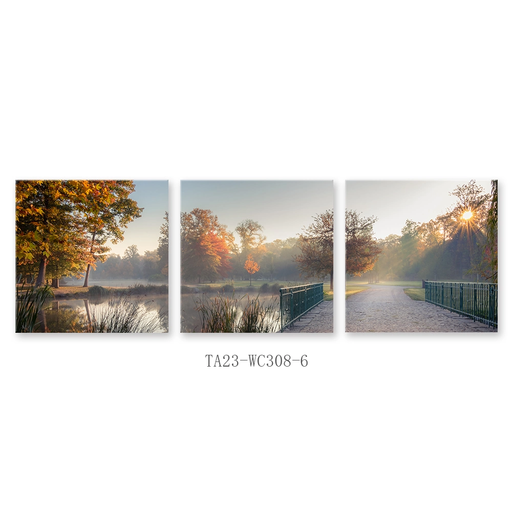 Best Selling 3 Panels Autumn Leaves Photo Designs Art Painting for Sale Modern Wall Paintings Multi-Panel Canvas Wall Art