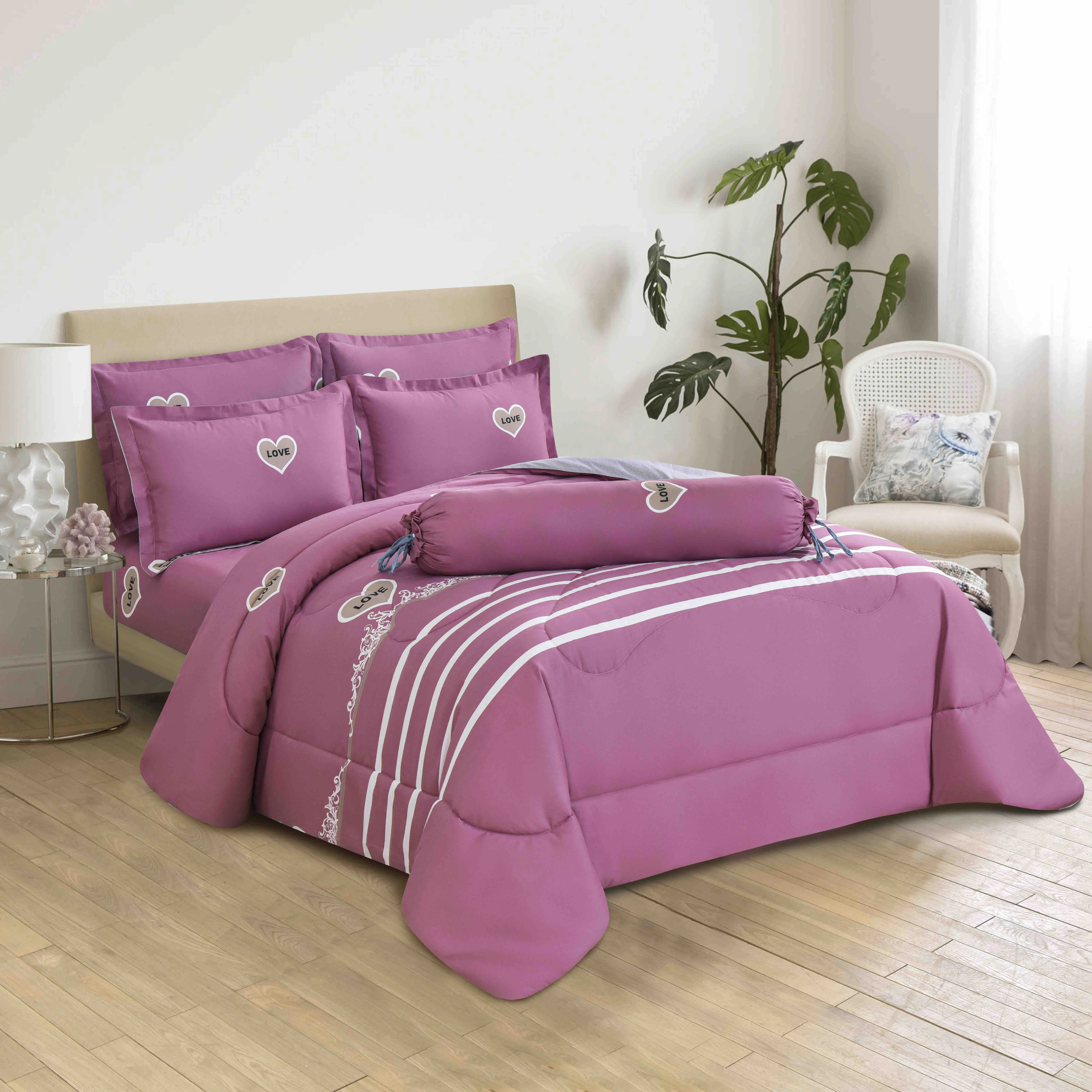 Rendimiento de alta calidad/alto costo Home Hotel Use conjunto de comforter con funda de almohada de poliéster Impreso Invierno 350/400 GSM colcha ropa de cama colcha Ropa de cama