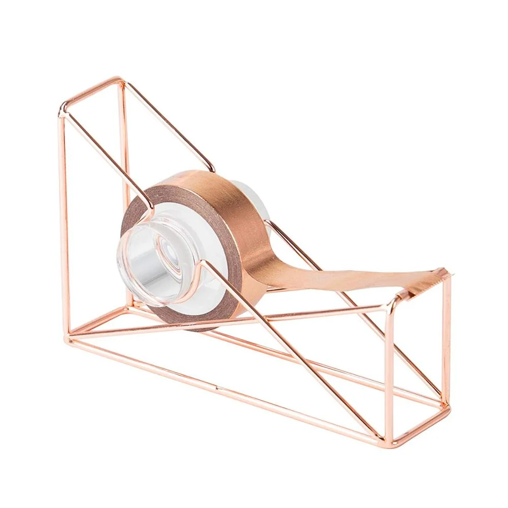 Nordic Wire Desktop Rose Gold Vinyl Stand Record Rack Metal Bookends Book Newspaper Magazine Rack