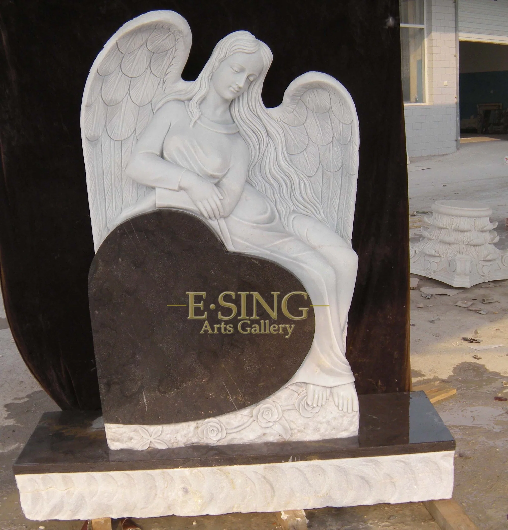 Heart Design Hot Sale Monuments Stone Classic Weeping Angle Gravestone