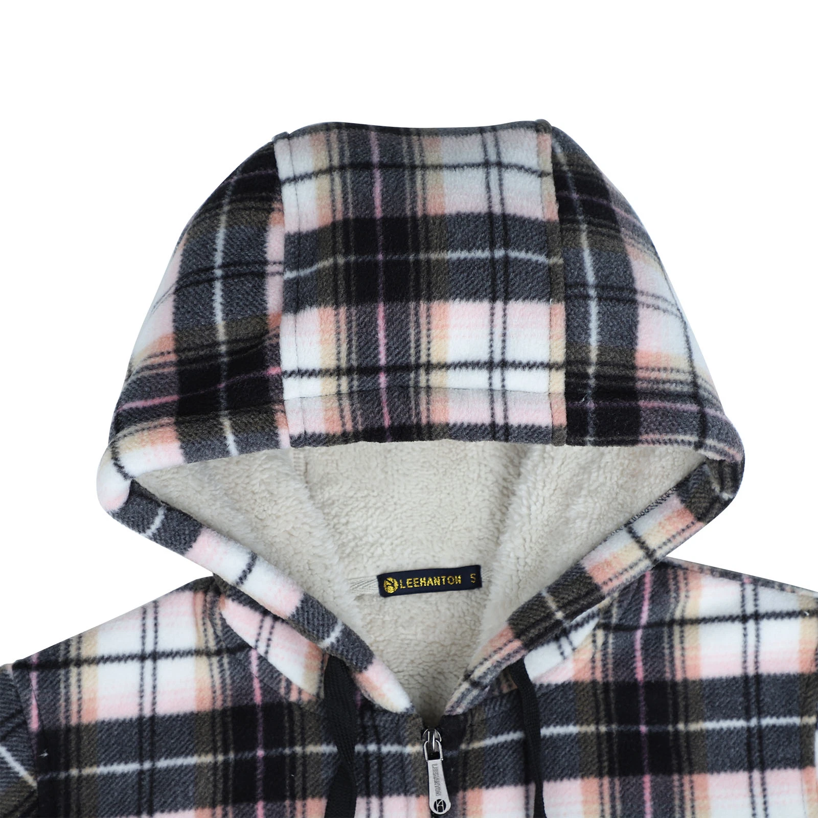 Women's Ber Ber Lined Plaid Hoodie Full Zip