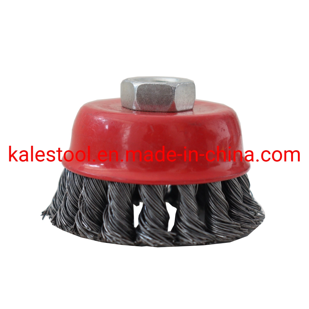 Wire Brush Wheel Wire Cup Brushes Power Cup Brushes Polishing Wheel Flat-Shaped Twist Wire Brush for Angle Grinder Hand Power Tools Cup Steel Brushes