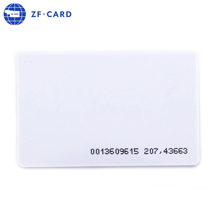 Carte d'identification de contrôle d'accès en gros 125 kHz Tk4100 Chip PVC vierge Carte de proximité RFID