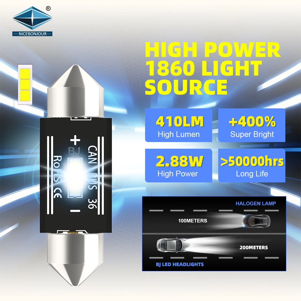 High Power White 6000K 1860 SMD LED Interior Lights LED C10W C5w 41mm Car Light