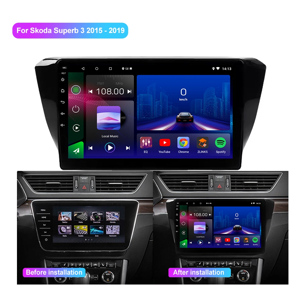 Jmance 10 polegada Carro Car Audio Player de DVD Double DIN com Mirror-Link rádio do carro para a Skoda soberbo 3 2015 - 2019