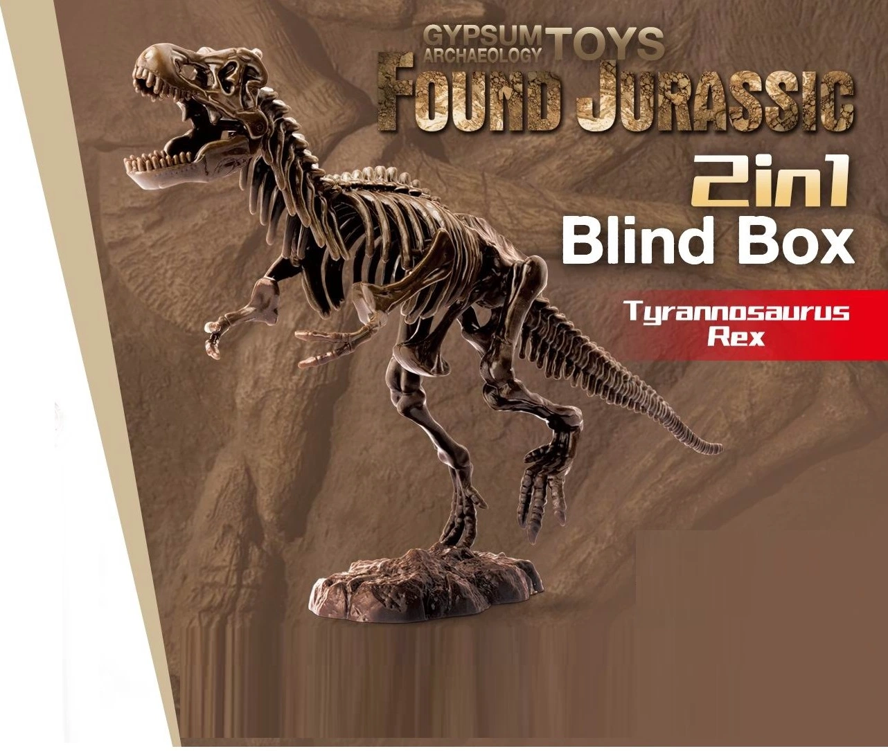 Tallo Toy niños Dig Arqueología plástica Fossils Conjuntos Mini Dinosaurio Juguetes para niños con Excavación de esqueleto