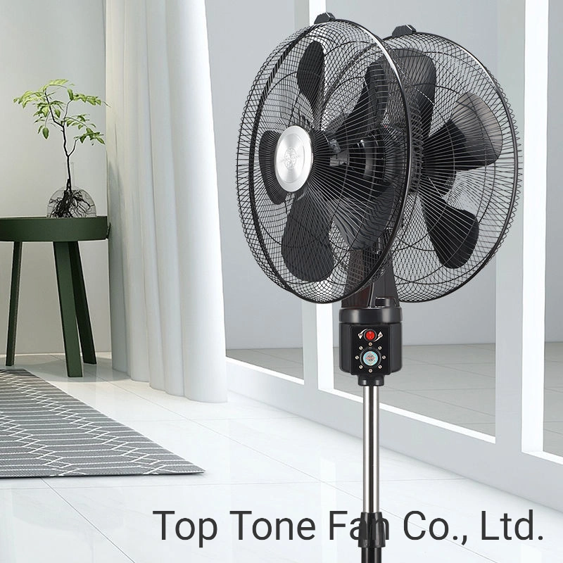 Double Head Commercial 360 Degree Oscillating Pedestal Cooling Stand Fan