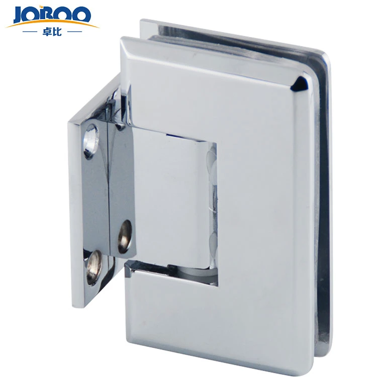 Joboo Zb541 Adjustable Customizable Chrome Satin Brass Wall Mount 90 Degree Tempered Glass Door Connector Hinges Bathroom Accessories