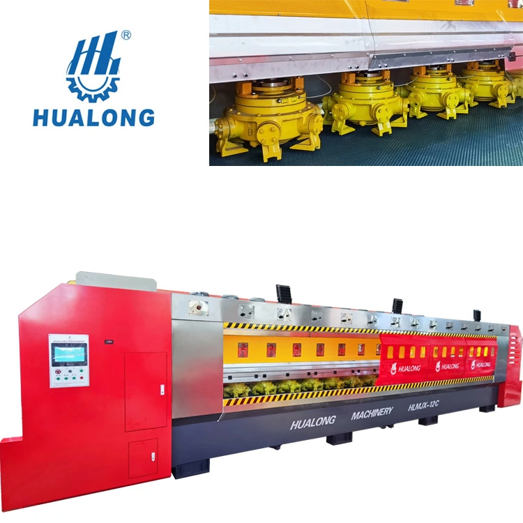 Hualong Stone Processing Machinery Multi Fikert Head Continous Resin Grinder Marble Slab Polish Machine for Granite Marble Quartz with CE