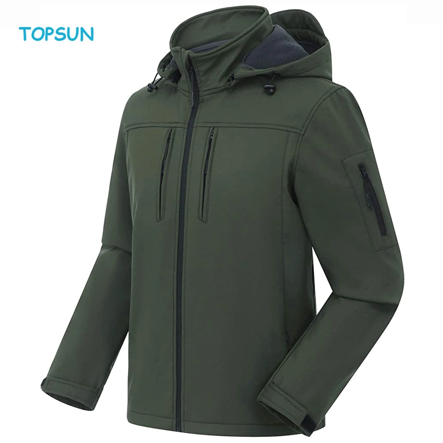 Herren Softshell Military Stil Winter Sport Wasserdicht Windproof Fashion Outdoor Jacke mit abnehmbarer Kapuze