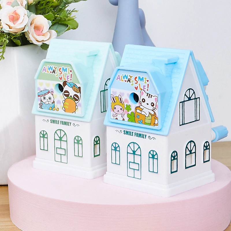 Sweet Style Student School Stationery Cheap and Exquisite House Shaped Pencil Sharpener