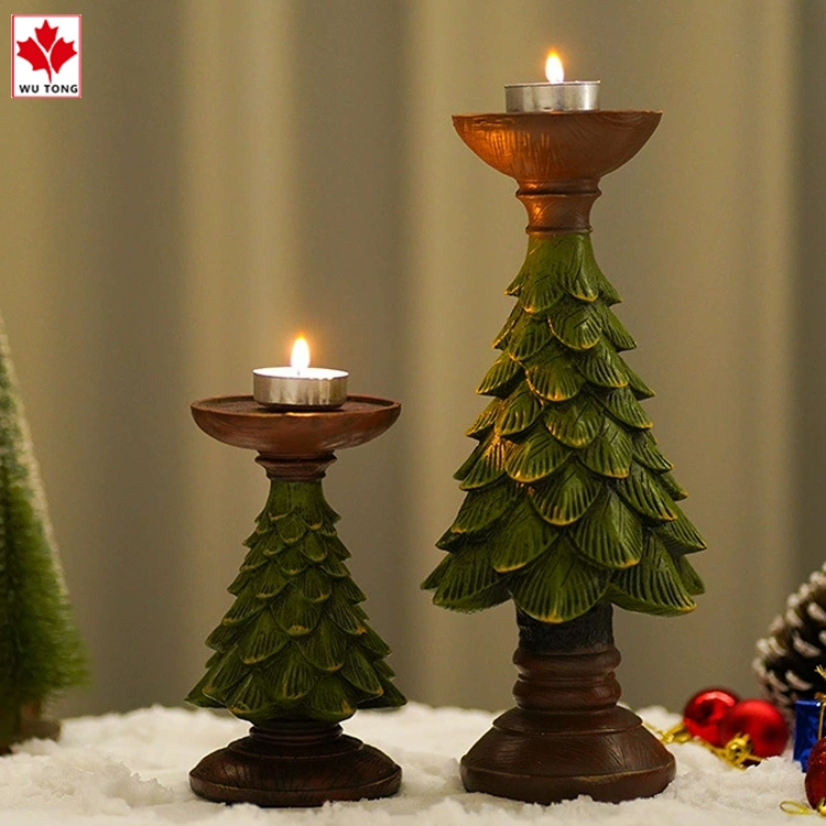 Christmas Tree Resin Candlestick Display Window, Porch, Candle Tabletop Decoration