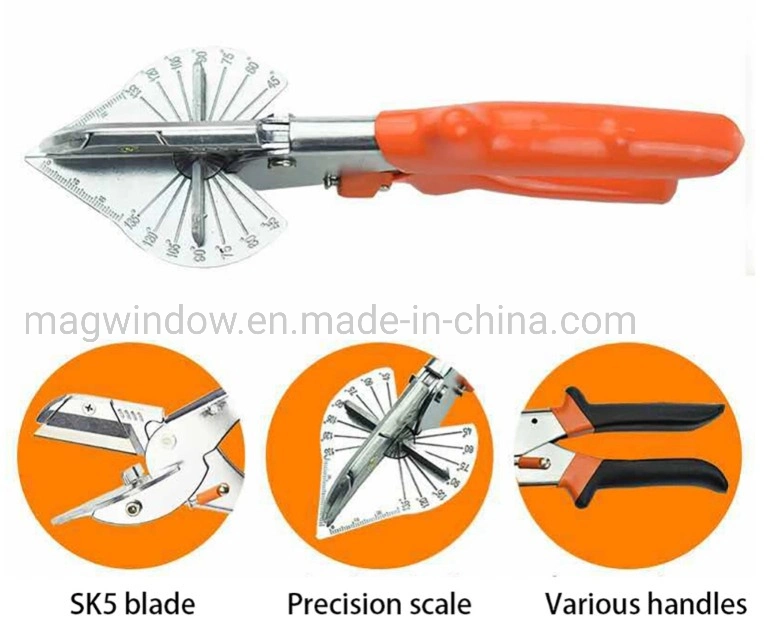 Cisaille à onglet multi-angle, ciseaux à angle réglable de 45-135 degrés cisaille à bordure Outils à main pour couper le bois tendre, le plastique, le PVC et autres