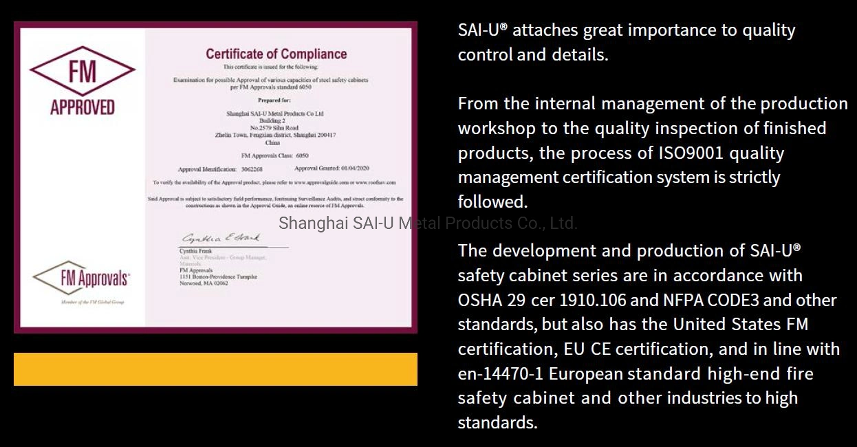 Sai-U Chemische Lagerung Gas Schrank Gefahrgut feuerfeste Sicherheitsschrank Gc002y