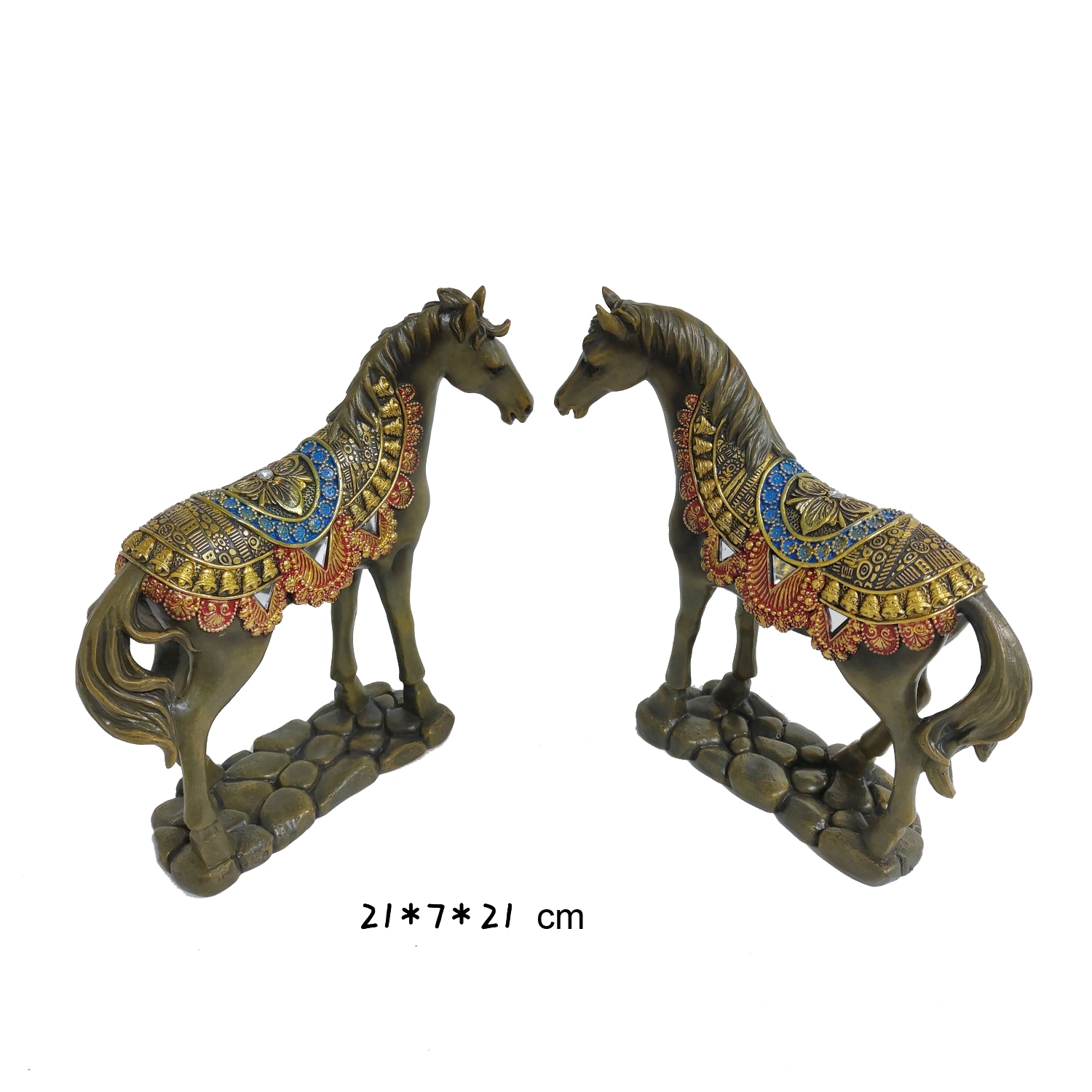 Custom High quality/High cost performance  Handmade Horse Clock Sculpture Statue Resin Crafts