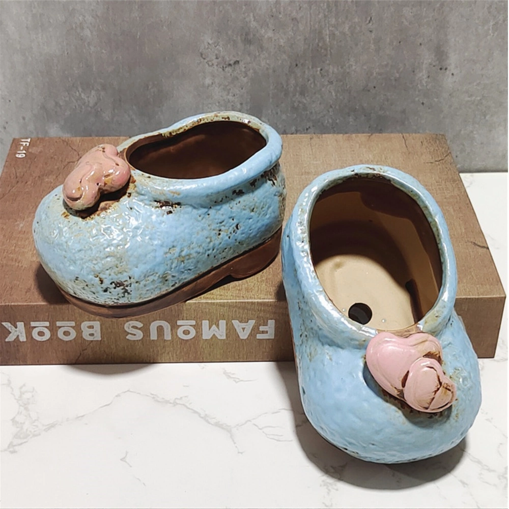 Cute Little Shoes Ceramic Succulent Plant Flower Pot Three-Dimensional Pot