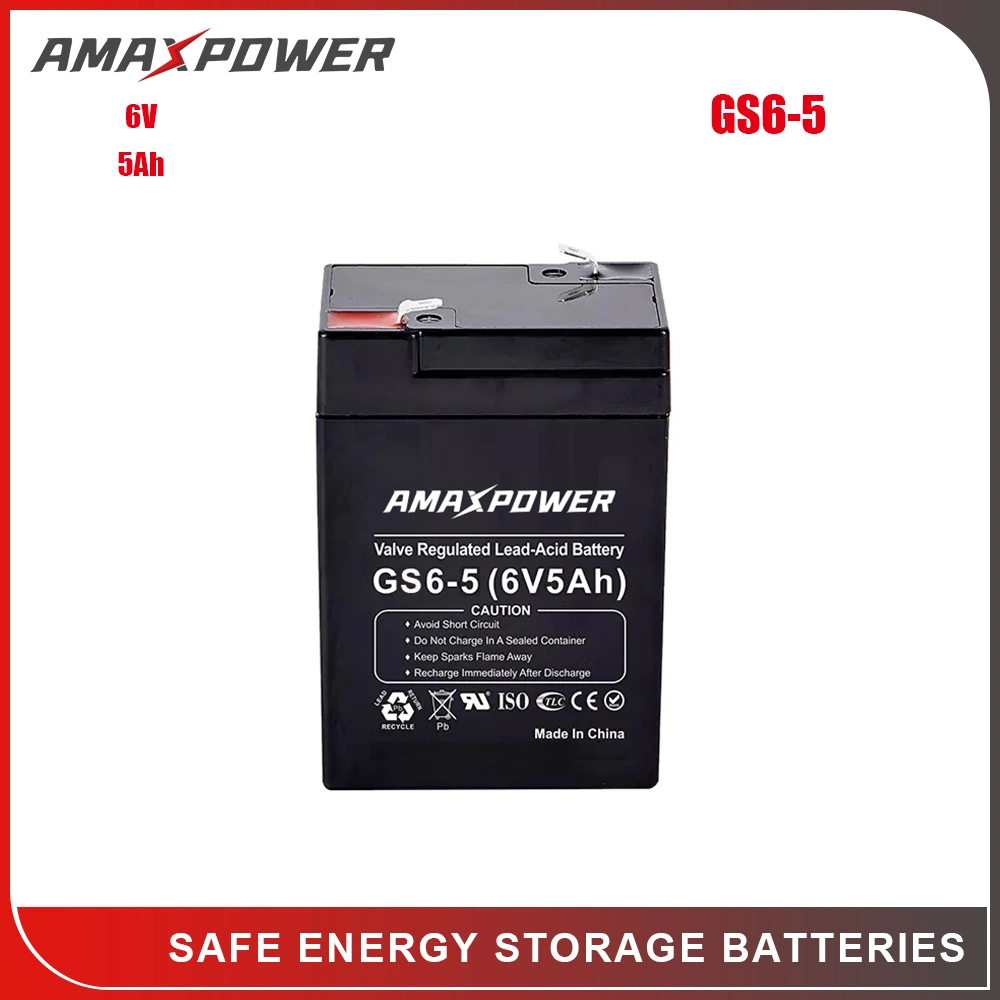 6V/12V 5AH/4.5ah/4Ah recargable VRLA selladas de plomo ácido Batería 6V5ah batería de almacenamiento de energía solar para el sistema de seguridad/alarma/UPS e iluminación