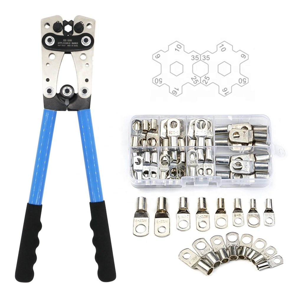 Hx-50b 60PCS Portable Cable Crimping Tool Professional Terminals Crimper Plier Handle Cutter Tools