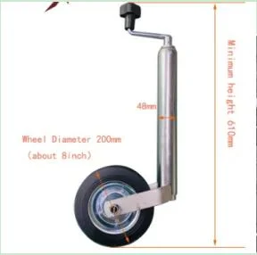 300lbs Galvanized 8" Single Rubber Wheel Stands Steel Hand Crank Screw Jack, Trailer Jack, Top Wind Swing, Trailer Jack with Jockey, Lift Jack.