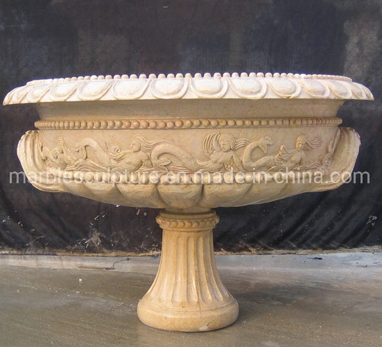 Luxurious French Style Marble Flower Pot for Garden Planter (SYMP-032)