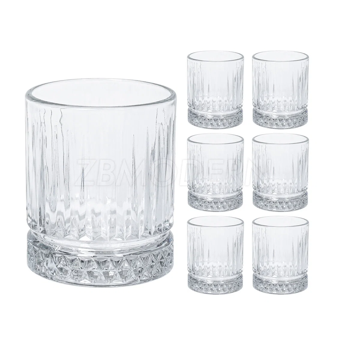 Wholesale/Supplier Vintage Ice Coffee Mugs Afternoon Tea Cups Latte Cup Whiskey Glass with Vertical Strip