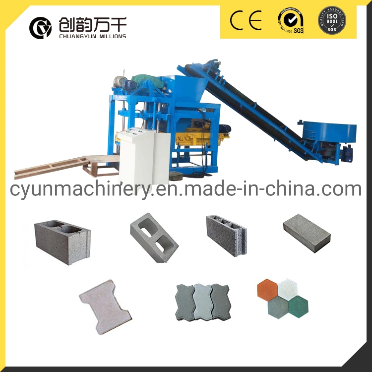 Qt4-26 Semi-Automatic Concrete Hollow Block Machine Production Line