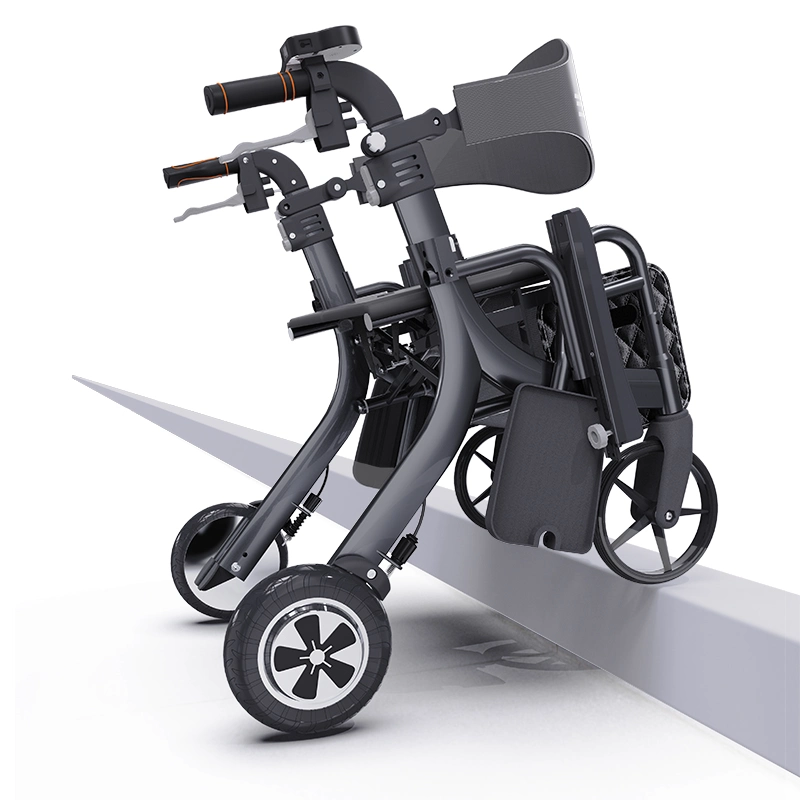 Ultra Lightweight Folding Rollator Mobility Senior Walker with Seat with Wheels