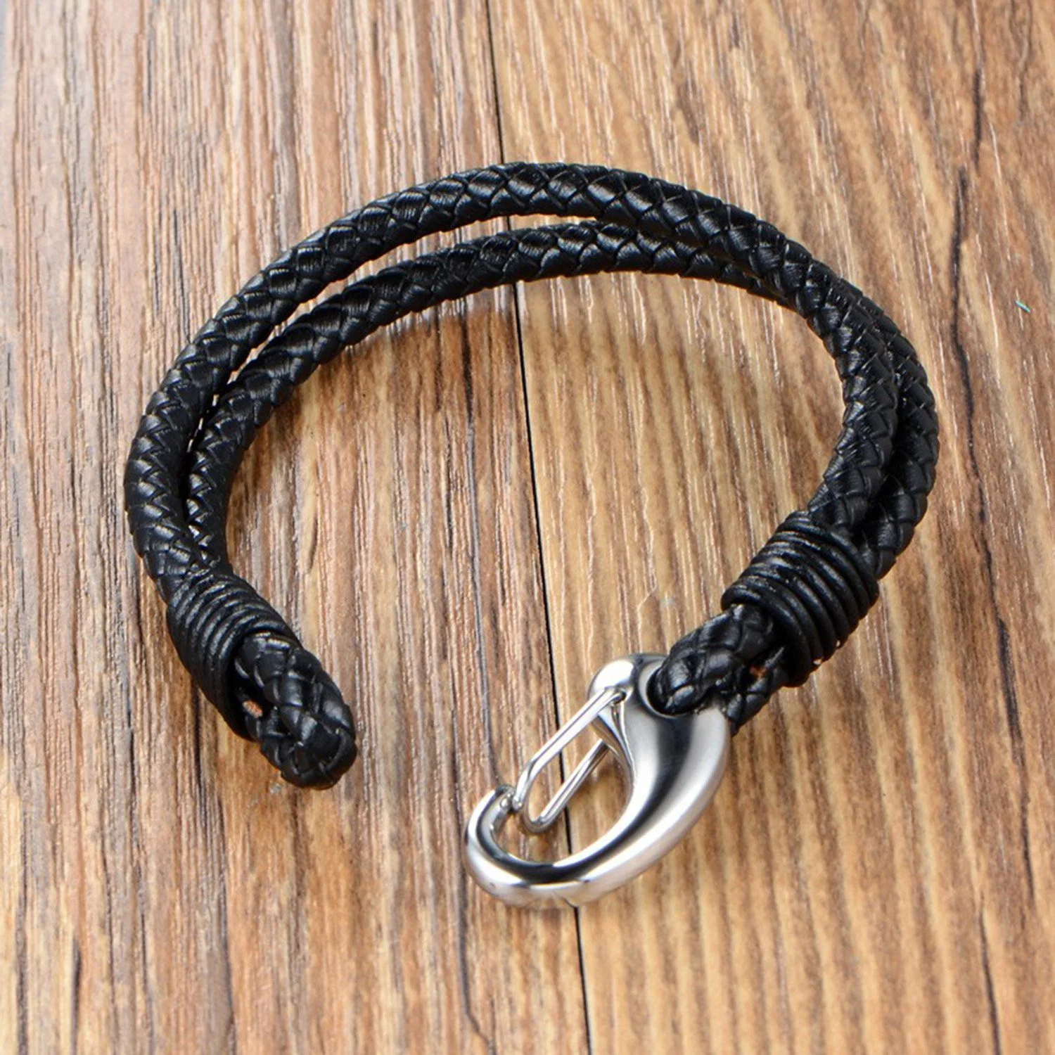 Titanium Steel Bracelets Hand Woven Leather Rope Bracelets Personalized Trendy Jewelry Wolesale Blfp91