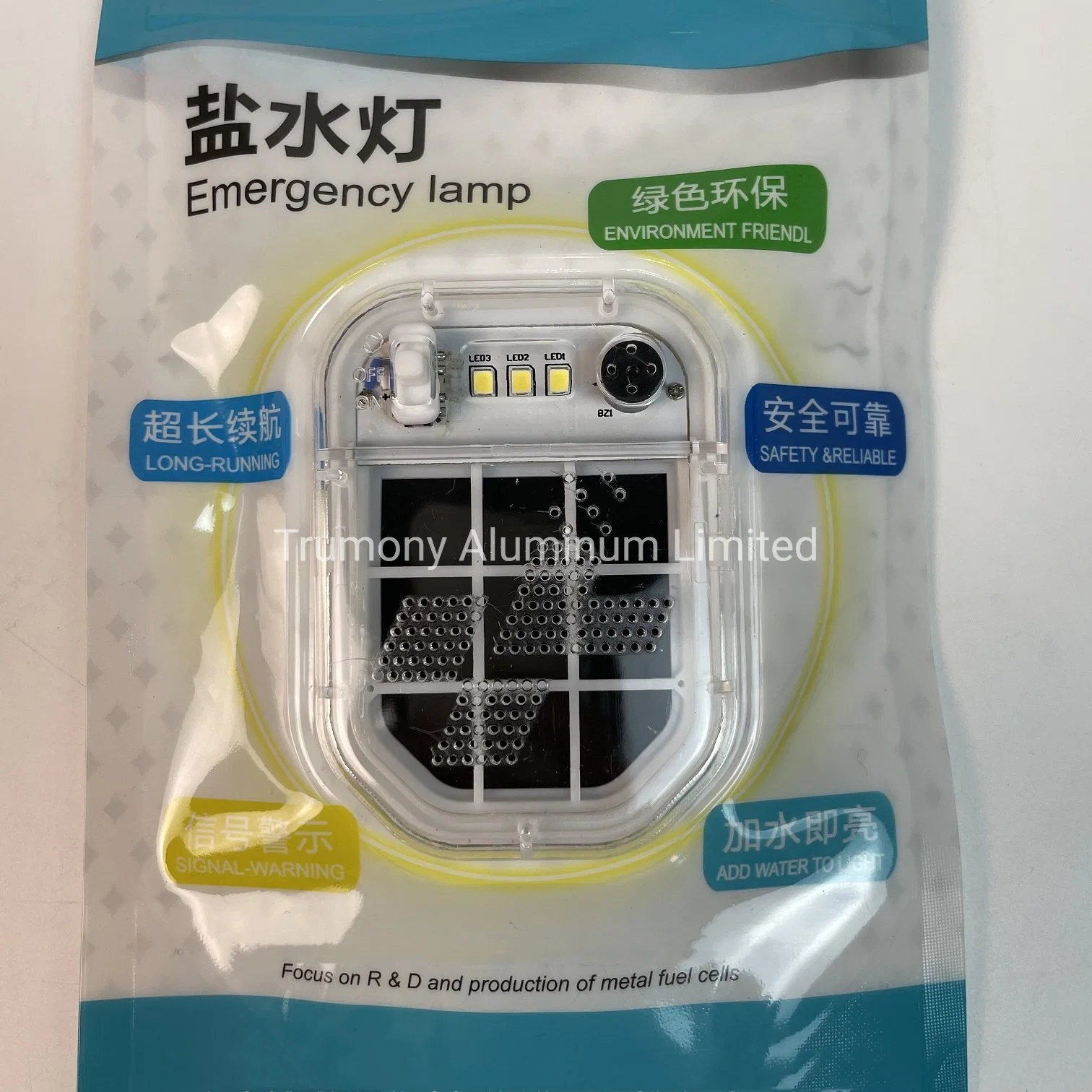 Lampe à pile à combustible en aluminium pour l'eau salée pour équipement médical