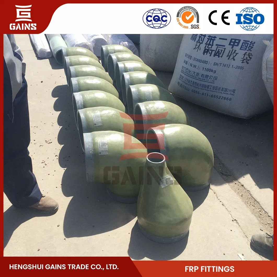 Los tubos de fibra de vidrio de ganancias de montaje de codo de 90 grados de fibra de vidrio Mayorista/Proveedor China Large-Diameter FRP codo de tubo