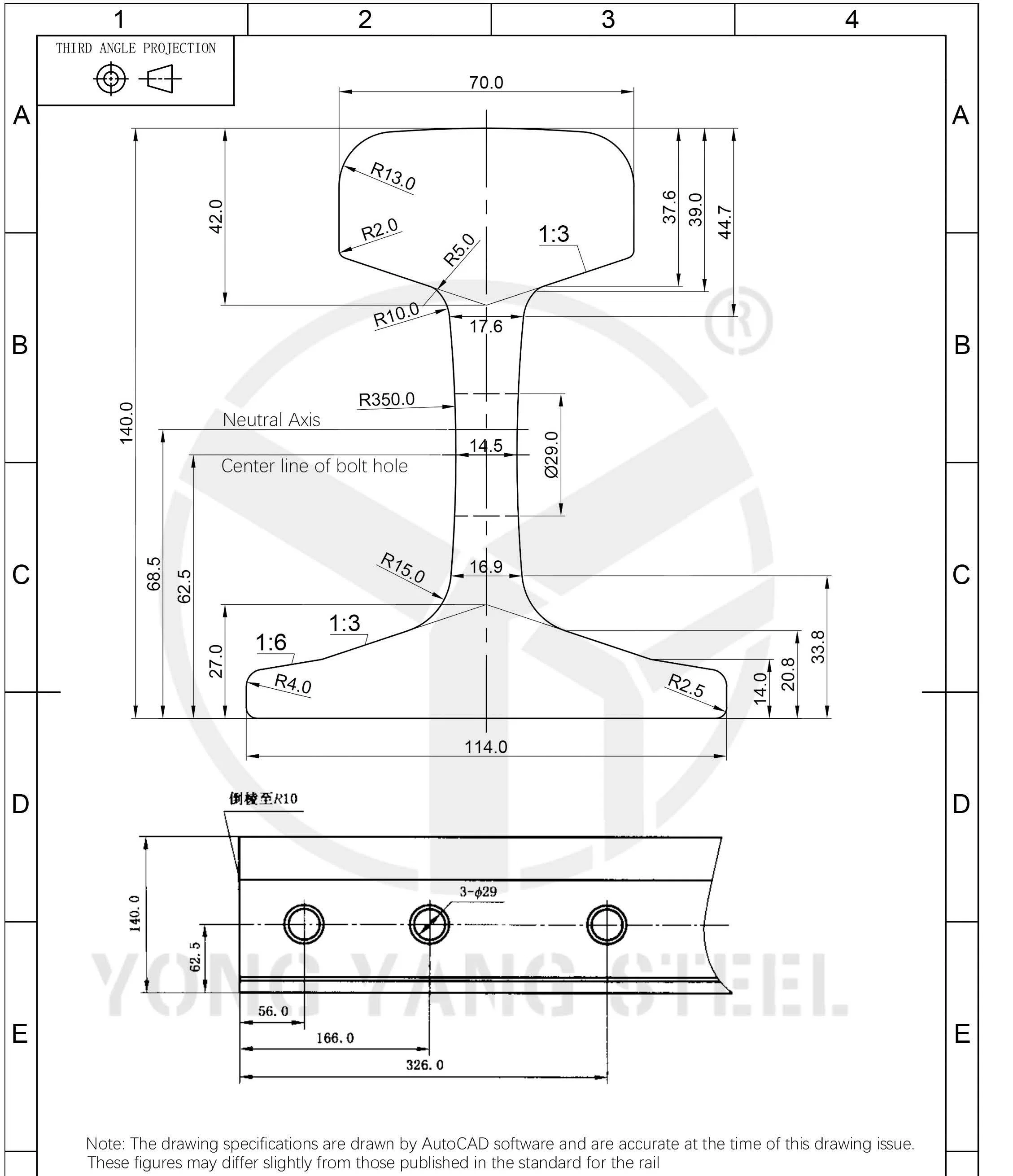 TB/T2344-2012 U75V 43kg/50kg Ferrocarril 12,5m longitud