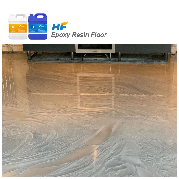 Clear Epoxy Resin مقاومة الأشعة فوق البنفسجية DIY مذهل واضح من الصلب المعدني طلاء الأرضيات من الإيبوكسي للأرض الخرسانية