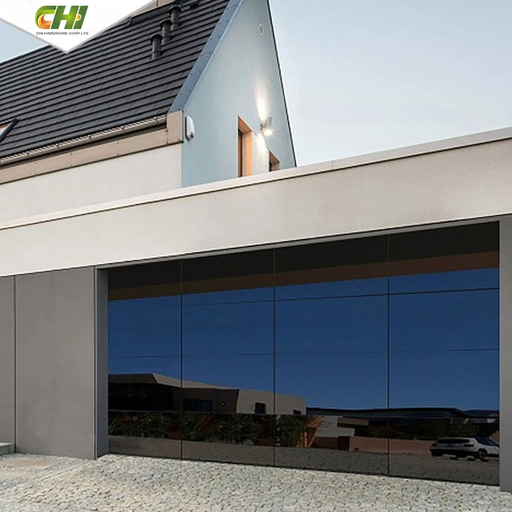 Aluminum Luxury Cheap Full View Glass Garage Door Modern Design Electronic Sectional Sliding Aluminum Glass Panel Garage Door