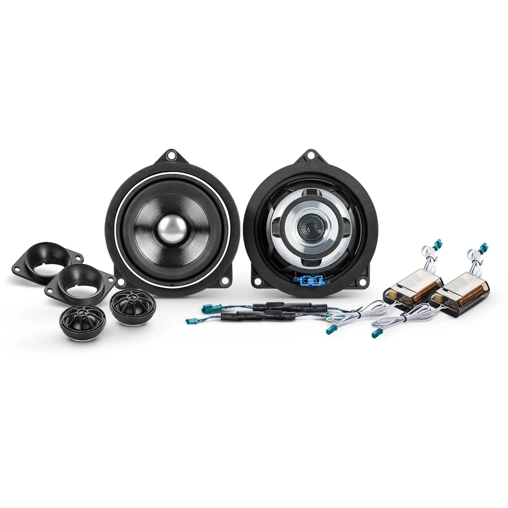 High Fidelity Audio Upgrade Car Specific Neodymium Midrange and Tweeter Loudspeaker Plug and Play System 2 Way Component Speaker Set for BMW