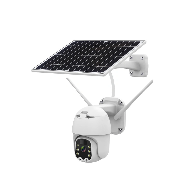 2.8mm Wide View IR/Warm LED Double Light 2.0MP Full Color PTZ Solar 4G Camera