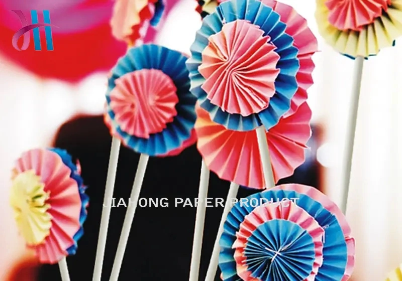 Eco Friendly Disposable Food Grade Customer Print Colorful Cake Pop Lollipop Sugar Bake Paper Sticks