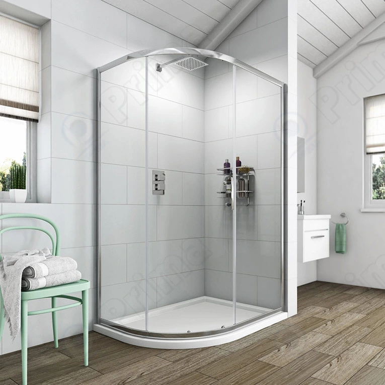 Adjustable Track Tempered Glass Frameless Sliding Shower Door Bathroom