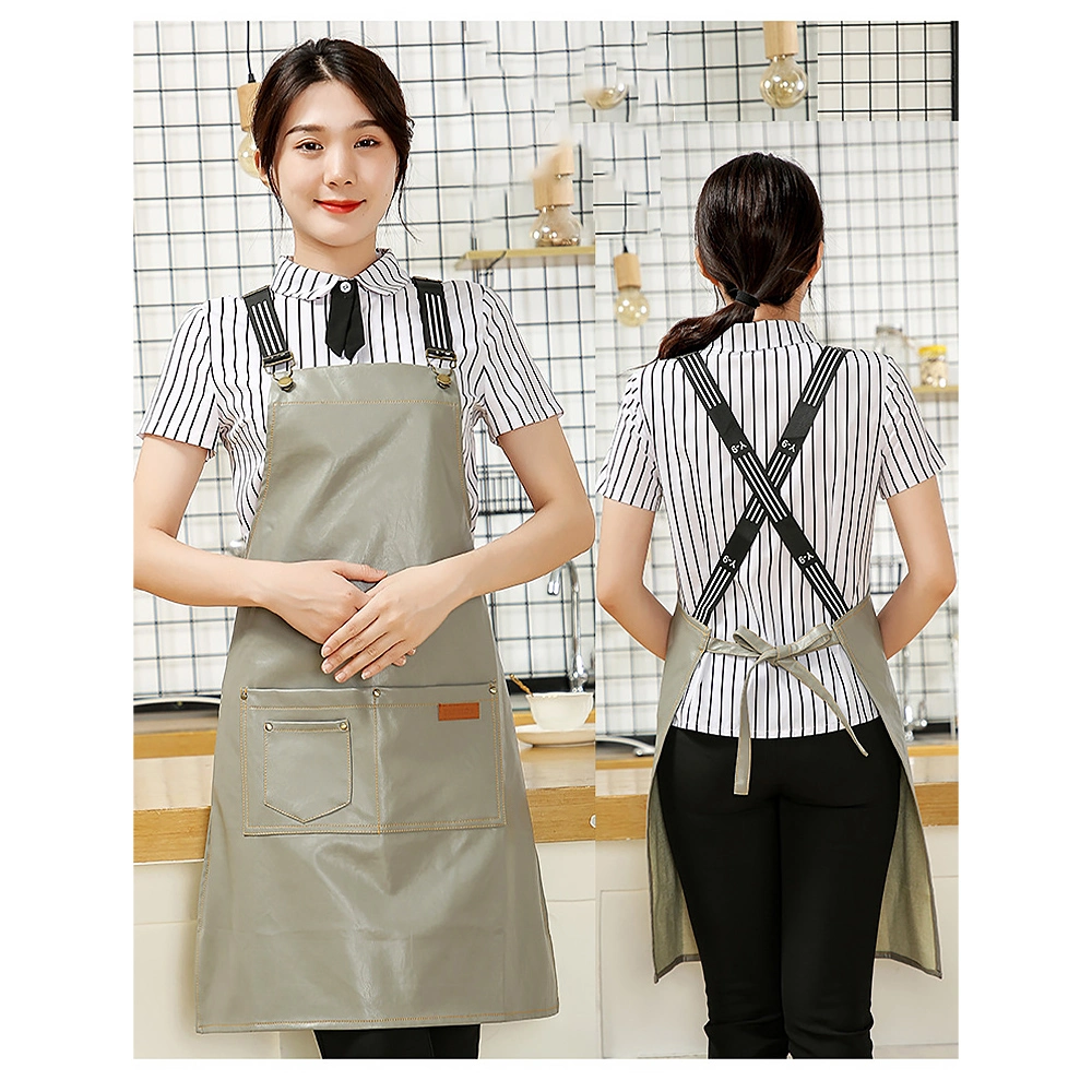 Queenhe PU Apron Washable kitchen Waterproof Apron