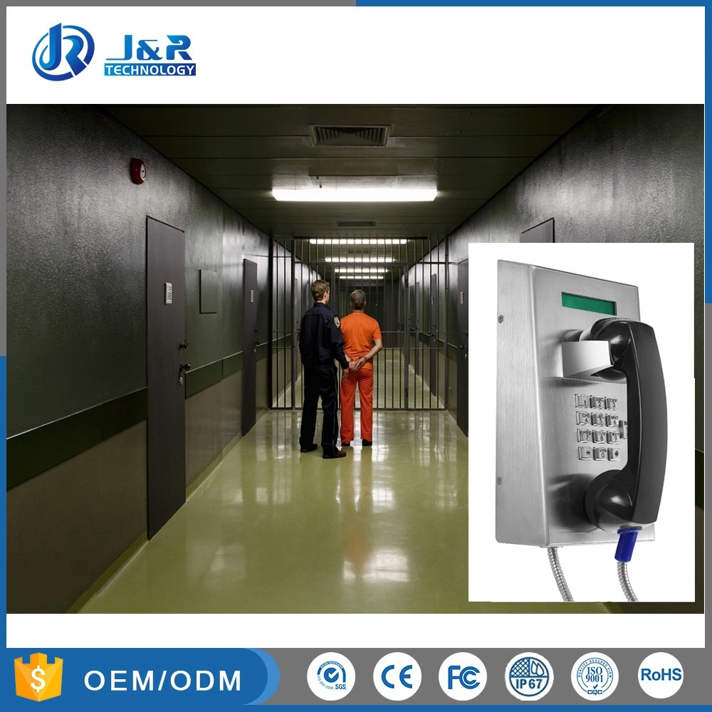 Vandal Resistant Prison SIP Telephone with LCD Display, Rugged Jail Telephone