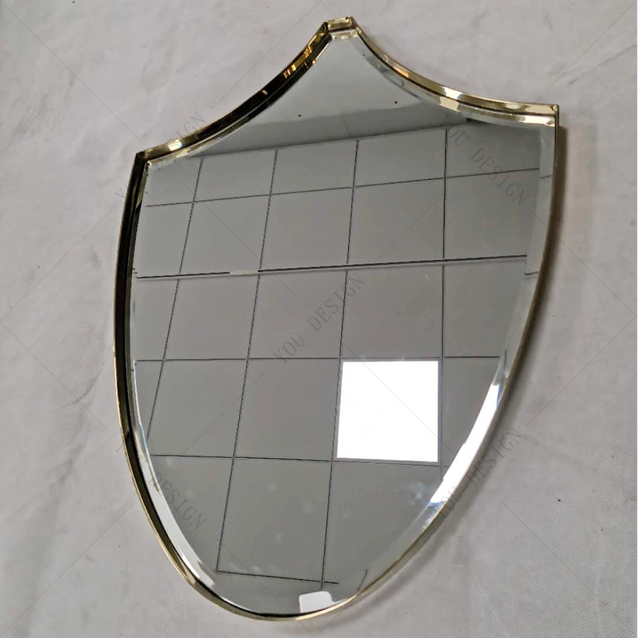 Luxury Bathroom Mirror Furniture Oval Glass Wall Mirror with Gold Stainless Steel for Villa