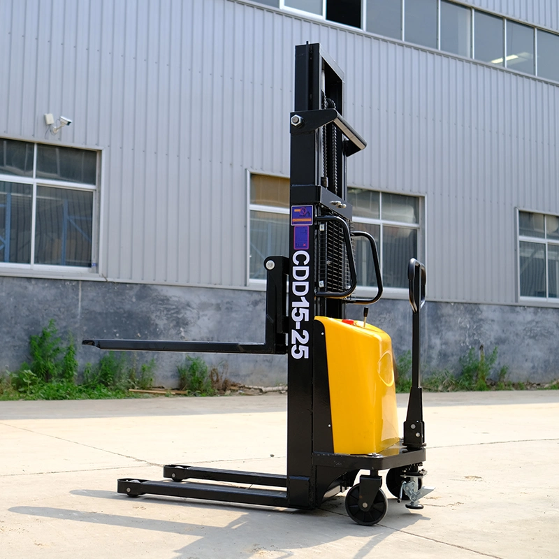 Walkie Rider Type Full Electric Stacker Forklift 1t 1.5t 2t Electric Pallet Truck for Warehouse and Container