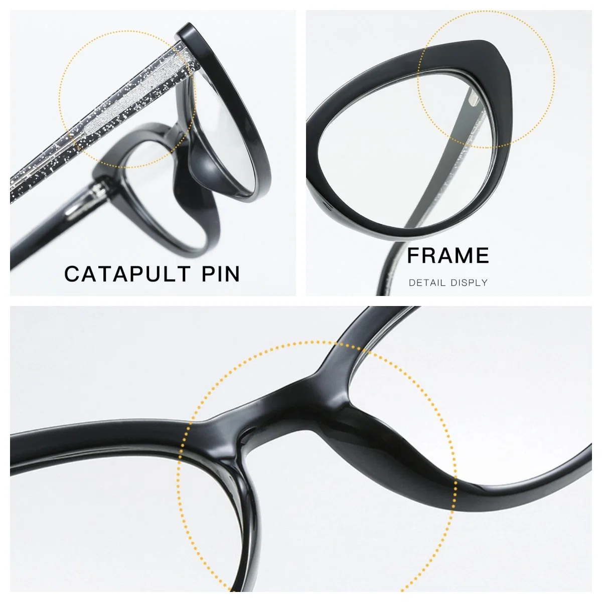 Wholesale/Supplier High quality/High cost performance  Cp Spring Hinge Cat Eye Anti Blue Light Eyeglasses Frames Optical Fashion Computer Women Reading Glasses