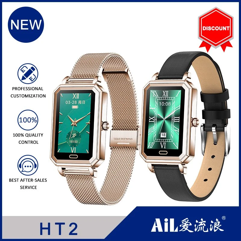 Luxury Romantic Metal Watchband Smart Watch with Heart Rate Meter Step