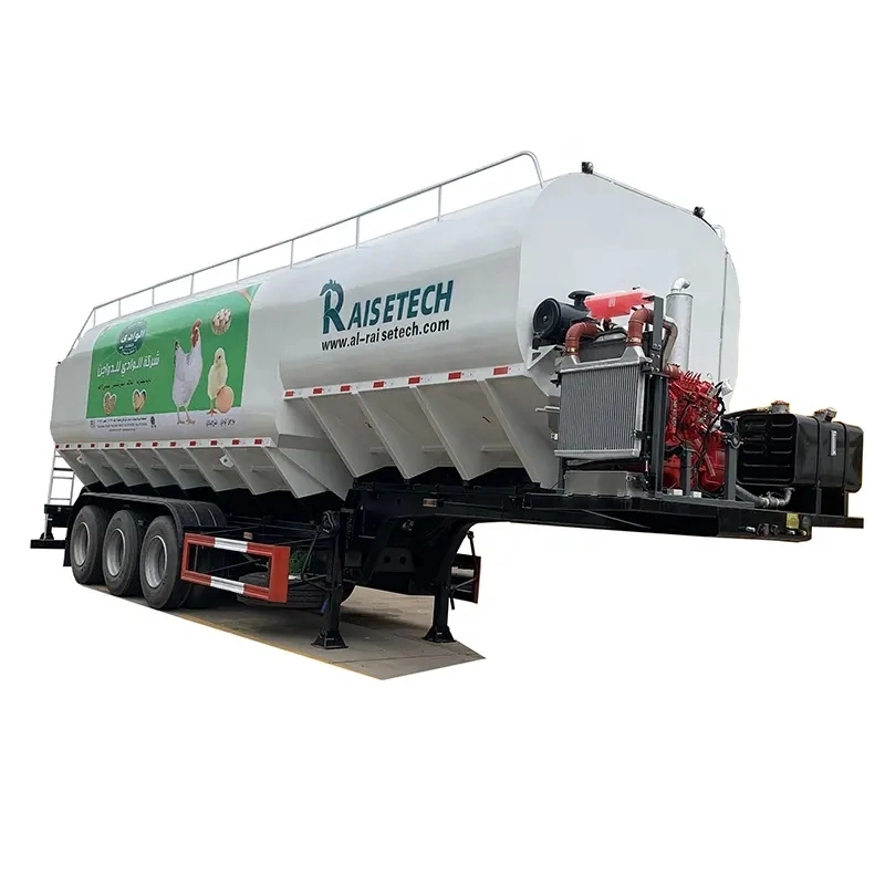 Aluminum Alloy 30 Ton Electrical Auger Conveyor Bulk Feed Tank Grain Poultry Feed Trailer