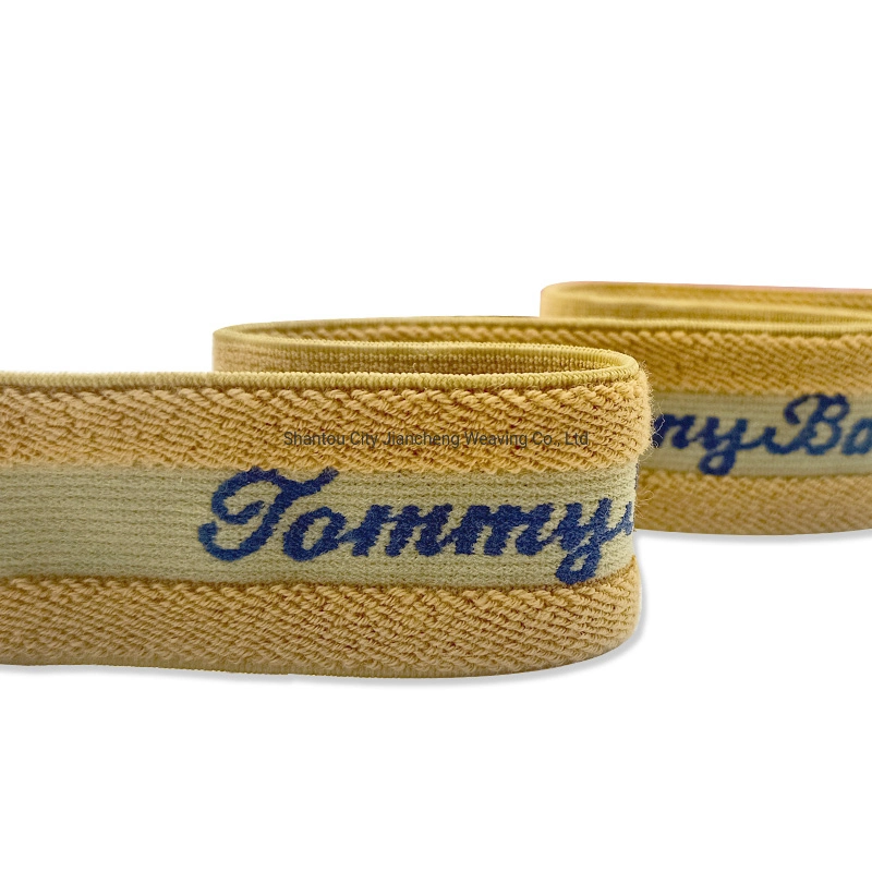 Low MOQ Custom New Design Jacquard Elastic Band Webbing Ribbon with Letters for Clothes